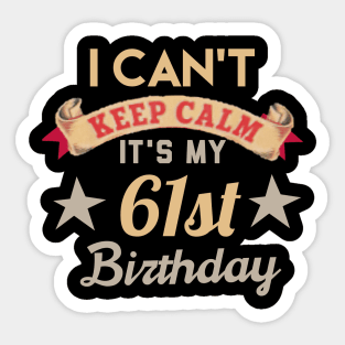 61st birthday gift Sticker